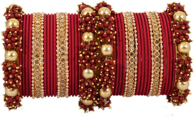 ZULKA Metal Zircon Bangle Set(Pack of 40)