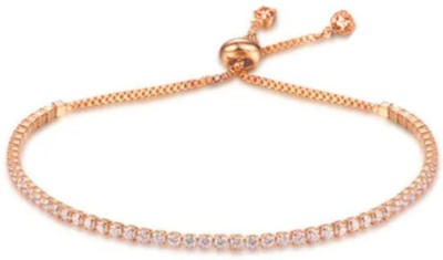 Untouched Metal, Crystal, Alloy Cubic Zirconia Gold-plated, Brass Bracelet