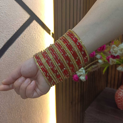Kaab Glass Bangle Set(Pack of 24)