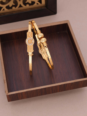 Parisal Brass Diamond Gold-plated Bangle