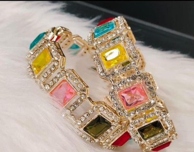 Fem zone Alloy Crystal Bangle Set