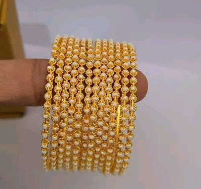 Krishna Creation Alloy Gold-plated Bangle Set(Pack of 12)