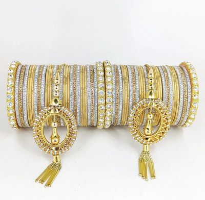 ELITEBAZAAR Metal Silver Bangle Set(Pack of 58)