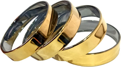 GulNaz Creations Crystal, Glass Gold-plated Bangle Set(Pack of 4)
