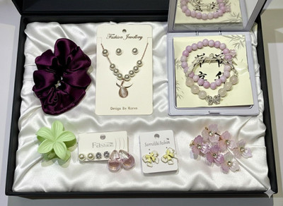 Shrisanwaliya poshak Crystal Diamond Silver Coated Bracelet Set(Pack of 9)