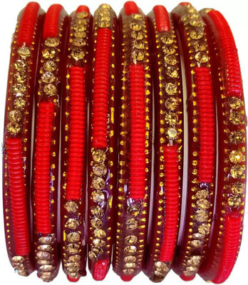 DONERIA Glass Bangle Set(Pack of 8)