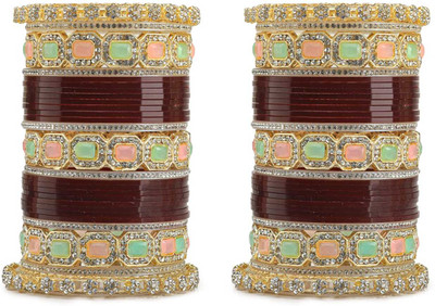 SBS Alloy Beads, Pearl, Cubic Zirconia Gold-plated Chudas(Pack of 62)