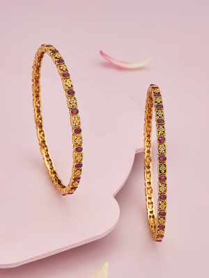 Kushal's Fashion Jewellery Copper Gold-plated Bangle Set(Pack of 2)