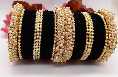 CHURA KING Alloy Pearl Bangle Set(Pack of 10)