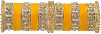 SBS Alloy Beads, Pearl, Cubic Zirconia Gold-plated Chudas(Pack of 62)