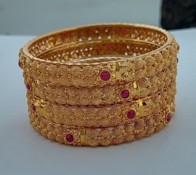 ftj Alloy Cubic Zirconia Gold-plated Bangle Set