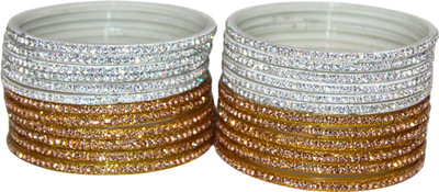 AAYAT COLLECYION Glass Zircon Bangle Set(Pack of 10)