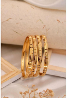 arches Copper Gold-plated Bangle Set(Pack of 4)