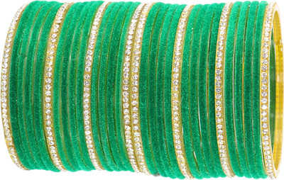 ZULKA Glass Zircon Bangle Set(Pack of 32)