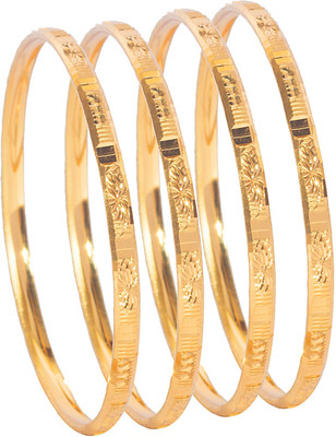 Shining Jewel Brass Gold-plated Bangle Set(Pack of 2)