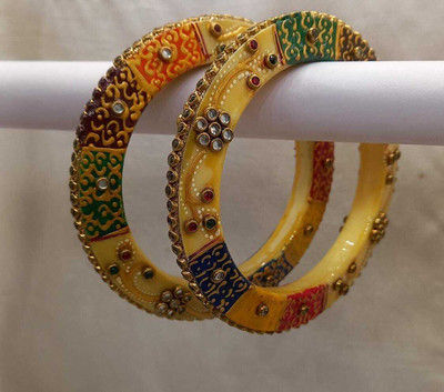 CHURA KING Plastic Crystal Bangle Set(Pack of 4)