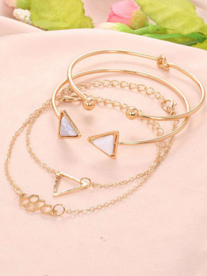 JDENTERPRISES Alloy Gold-plated Bracelet Set(Pack of 4)