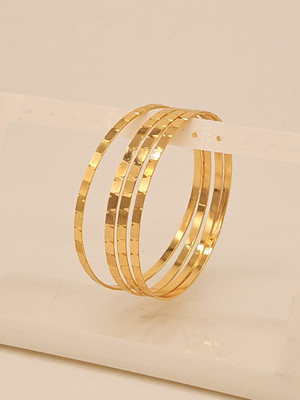 itscustommade Copper Gold-plated Bangle Set(Pack of 4)
