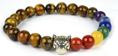 CRYSTU Stone, Tiger's Eye, 7 Chakra Beads, Agate, Crystal Bracelet