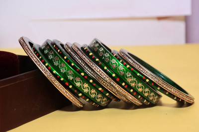 Anshi Creations Lac Bangle Set(Pack of 10)