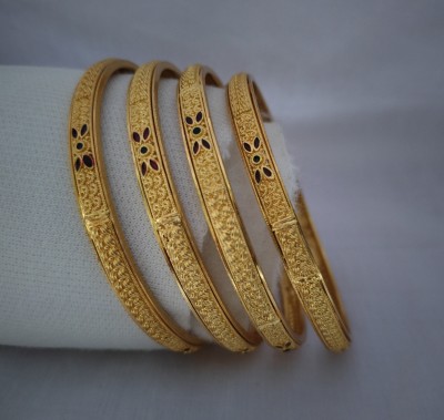 khanak Brass Gold-plated Bangle Set(Pack of 4)