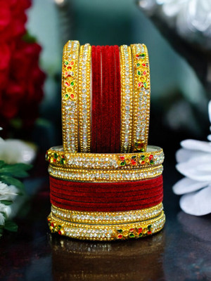 Atrika Metal Zircon Bangle Set(Pack of 10)