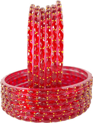 RIJB Glass Beads Bangle Set(Pack of 12)
