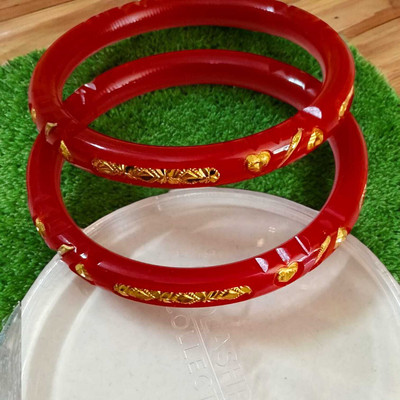 Sajmahal cosmetics Copper Gold-plated Bangle(Pack of 2)