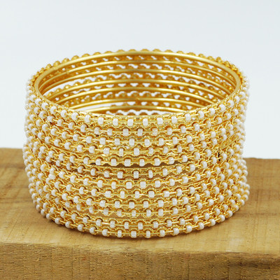 Goldfish Brass Gold-plated Bangle Set(Pack of 10)