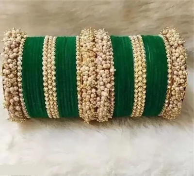 CHURA KING Alloy Pearl Bangle Set(Pack of 38)