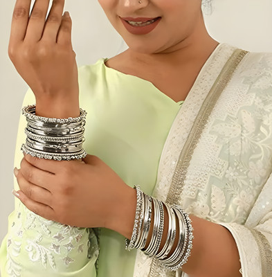 Creativestore Metal, Alloy Bangle Set(Pack of 2)