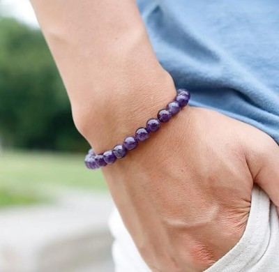 GEMSJI Amethyst, Crystal Beads Charm Bracelet