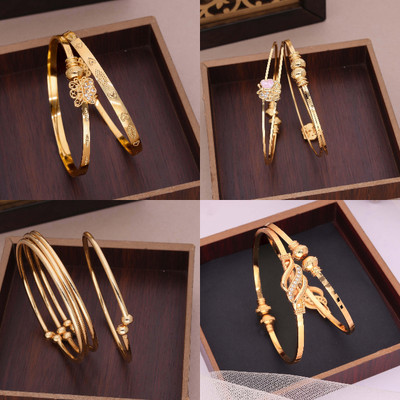 ANOUK Brass Diamond Gold-plated Bangle Set(Pack of 4)