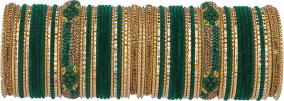 Rijoli Metal Zircon Bangle Set(Pack of 10)