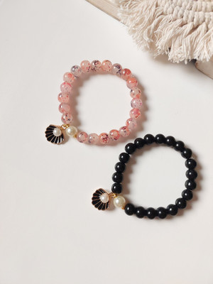 Icandies Stone, Crystal, Glass Beads Bracelet(Pack of 2)