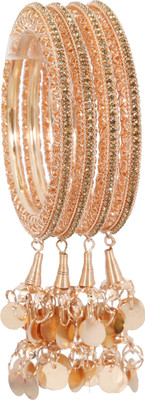 ZULKA Alloy Zircon Gold-plated Kada(Pack of 4)