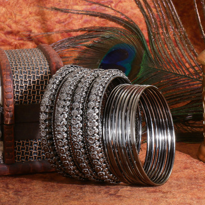 MayaEnterprises Metal Bangle Set(Pack of 10)