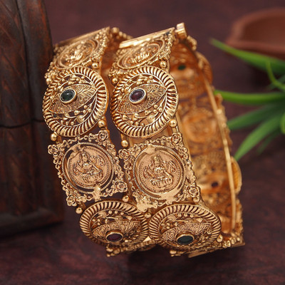OrnaDzn Zevellery Brass Bangle(Pack of 2)