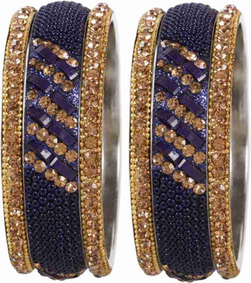 Rajwadi Alloy Crystal Gold-plated Bangle Set(Pack of 6)