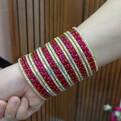 Kaab Glass Bangle Set(Pack of 10)