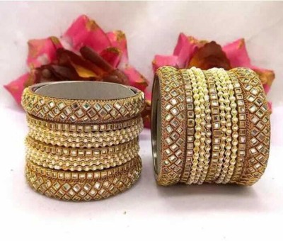 KIAANCREATION Metal Gold-plated Bangle Set(Pack of 2)