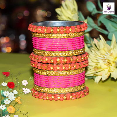 Anshi Creations Lac Bangle Set(Pack of 10)