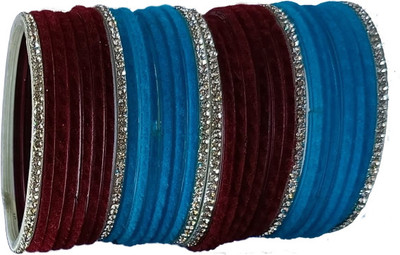 DURGANSH Glass Zircon Bangle Set(Pack of 30)