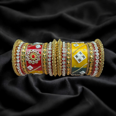 Hamna Plastic Zircon Bangle Set(Pack of 2)