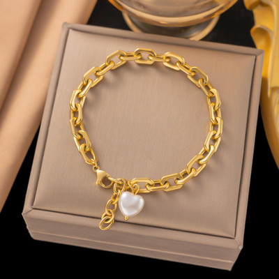MYKI Stainless Steel Gold-plated Charm Bracelet