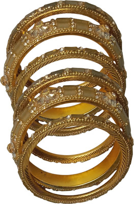 IZELBEAUTY Alloy Cubic Zirconia Gold-plated Bangle Set(Pack of 6)