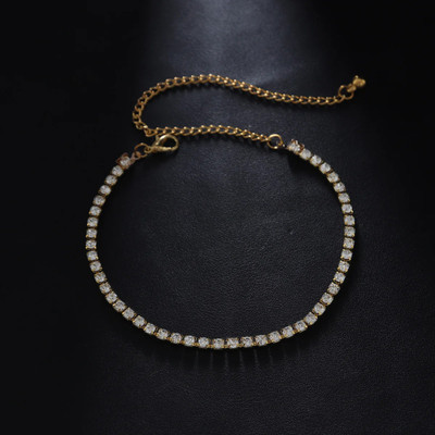 Gleve Stainless Steel Crystal Gold-plated Bracelet