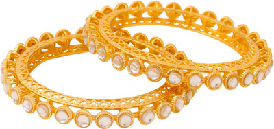 YELLOW CHIMES Brass Bangle Set(Pack of 2)
