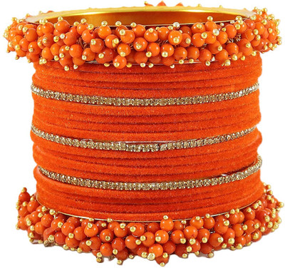 NMII Metal Pearl, Diamond, Zircon Gold-plated Kada(Pack of 42)
