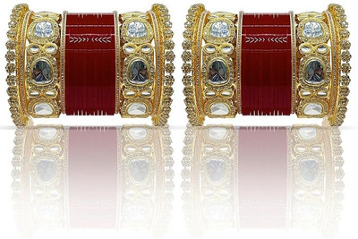 whatowear Alloy Diamond Gold-plated Bracelet Set